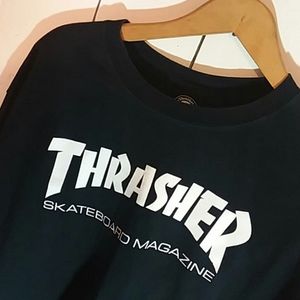 Thrasher black long sleeve crew neck t shirt